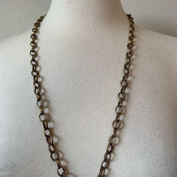 Vintage Silver Statement Globe Chunky Link Pendant Necklace Chain 30” - Picture 4 of 7